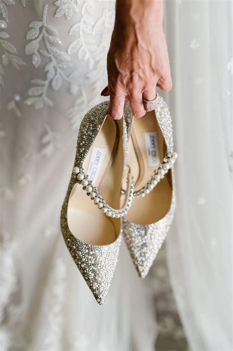 Pearl-Studded Jimmy Choo Wedding High Heel Shoes for the Bride
