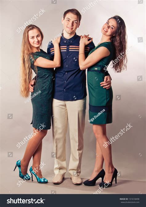 Lucky Guy Two Girls Stock Photo 131618498 | Shutterstock