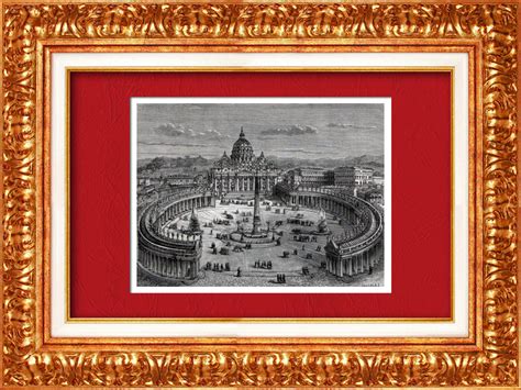 Gravures Anciennes | Vue de Rome - Place Saint-Pierre et Basilique ...