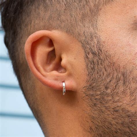 mens earrings mens silver hoop earrings mm small gold hoop