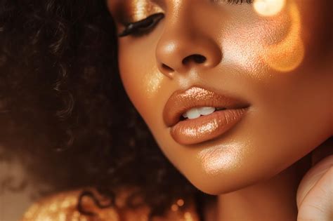 Premium AI Image | Golden Hour Glamour Radiant Beauty in Sunset's Embrace