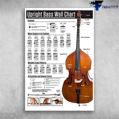 Upright Bass Wall Chart Major Scales In 1st Position Canvas, Poster ...