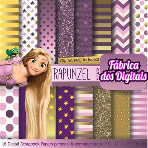 Papel Digital Rapunzel Png - Kit Papel Digital - Enrolados Rapunzel | Elo7 Produtos Especiais