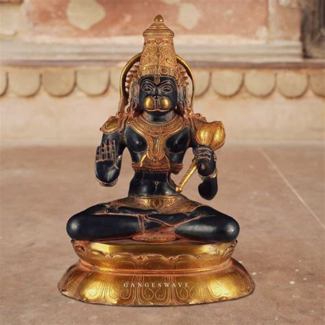 BLACK AND GOLD HANUMAN BRASS STATUE - Buy exclusive brass statues ...