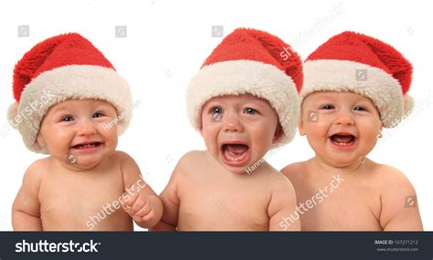 Funny Christmas Santa Babies Crying Baby Stock Photo 167271212 ...