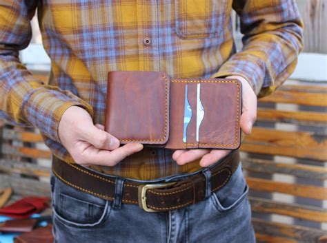 Leather Trifold Wallet Handmade Classic Trifold Wallet - Etsy