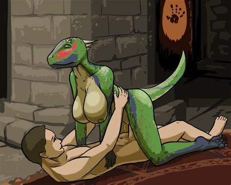 Rule 34 - argonian breasts dark brotherhood female human large breasts
