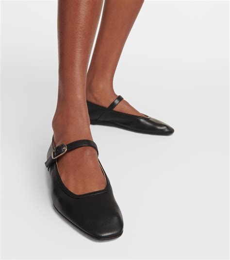 leather mary jane ballet flats  black le monde beryl mytheresa