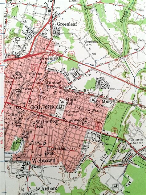 Antique Goldsboro North Carolina 1957 US Geological Survey | Etsy