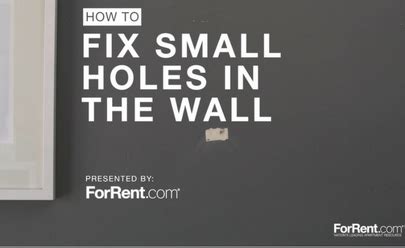 how to fix small holes in wall