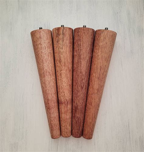 Mid Century Modern Table Legs, Set of 4 10 Inch Mahogany Legs Oiled - Etsy