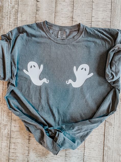 Comfort Color Ghost Boobs Boo Boobs Aesthetic Charcoal Gray - Etsy