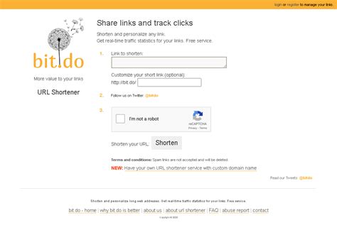 bitdo bitdo url shortener shorten customize  track  links