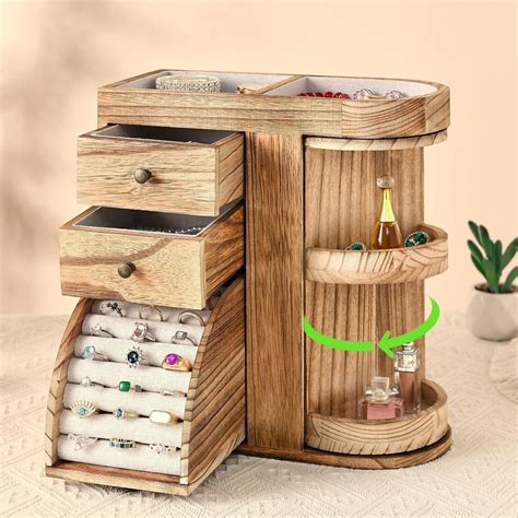 jewelry box solid wood jewelry box organizer  women   drawers