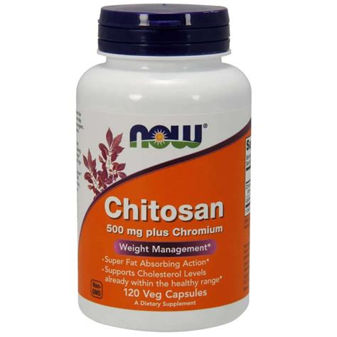 ХИТОЗАН 500мг капс. 120бр. НАУ ФУУДС CHITOSAN 500mg caps. 120s NOW ...