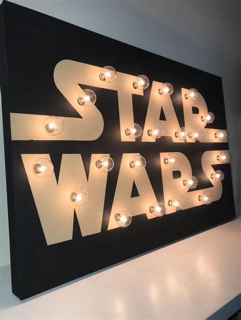 Star Wars Wall Decor Art, Marquee Style Logo Lights Party Decoration ...