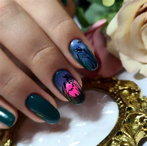Пейзаж на ногтях in 2022 | Nails, Gemstones, Gemstone rings