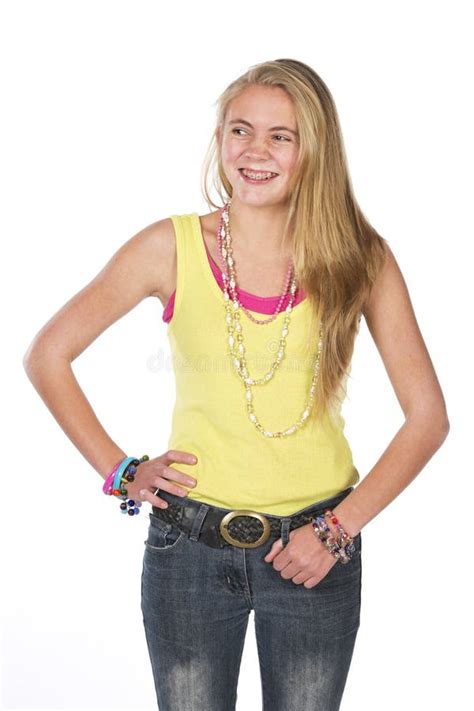 Beautiful blond teen stock image. Image of pink, hair - 32137533