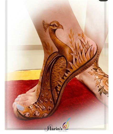Peacock beautiful feet mehndi design for beginners - Simple Craft Idea