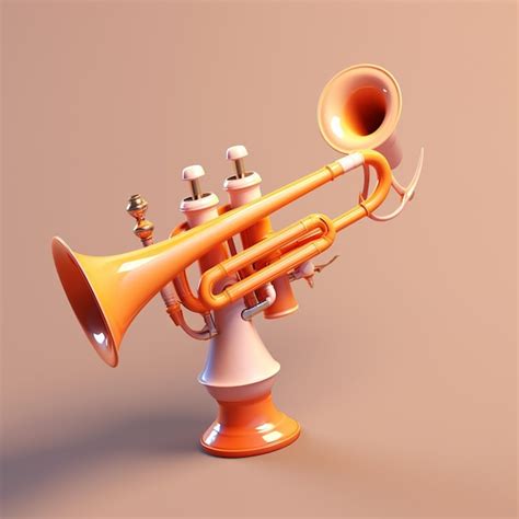 Premium AI Image | Cartoon trumpet 3D