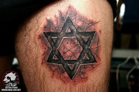 Star Of David Tattoo Chest