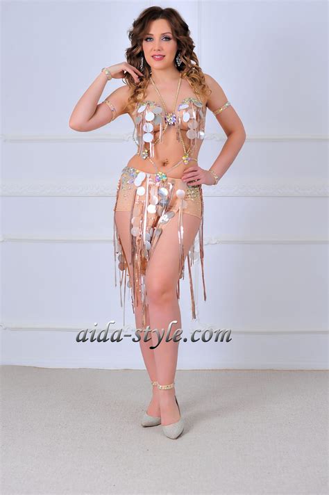 Sexy Nude Belly Dance Costume - Aida Style