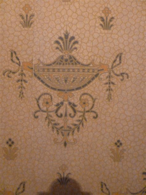 Preston Hall Edwardian 1900s servant's stairwell 'sanitary' wallpaper ...