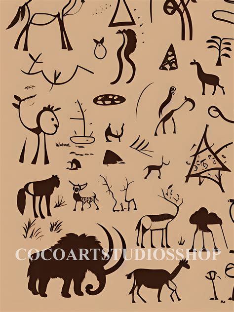 Prehistoric Cave Paintings Wall Art Digital Printable - Etsy