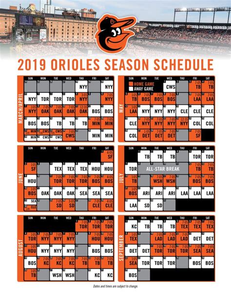 Orioles 2019 schedule released - Marylandsportsblog.com