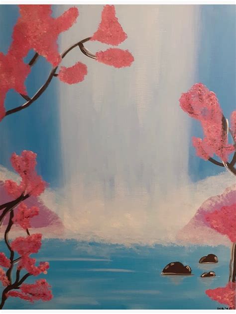 "Cherry Blossom Waterfall" Poster for Sale by BunDeadArt | Redbubble