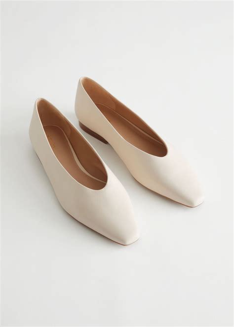 & Other Stories + Pointed Leather Ballerina Flats
