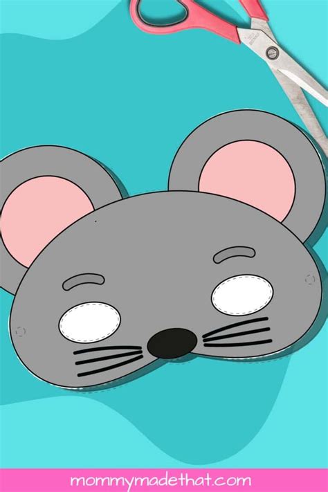 adorable mouse mask template  printable