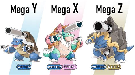 All Gen 1 Starters Pokémon Mega X/Y/Z Evolve - YouTube