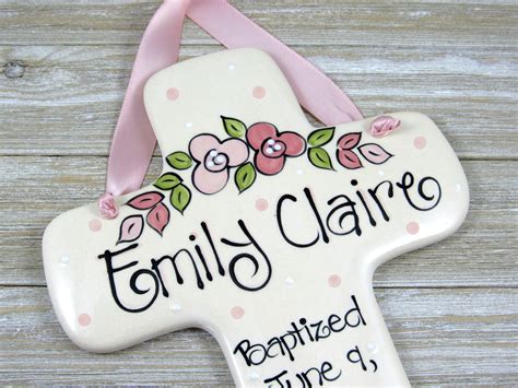 Baptism Gifts for Girls // Personalized Baptism Cross with | Etsy