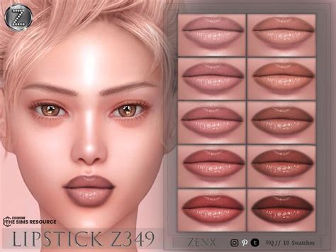 ZENX LIPSTICK Z349 | Sims 4 cc makeup, Makeup cc, Sims 4 piercings