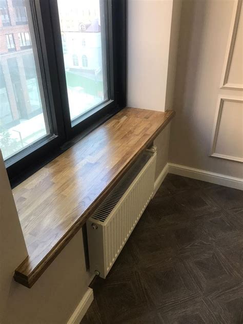 Подоконник из дуба паркетной склейки (массив дуба) | Deep window sill ...