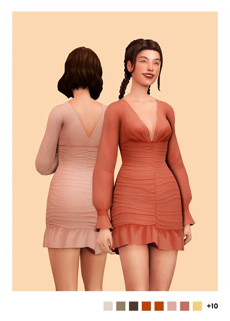 Maxis Match Cc World Amber Dress V2 By Maxis Match CC World Sims 4