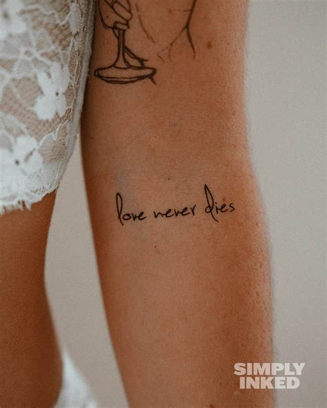 Love Never Dies Temporary Tattoo - Simply Inked