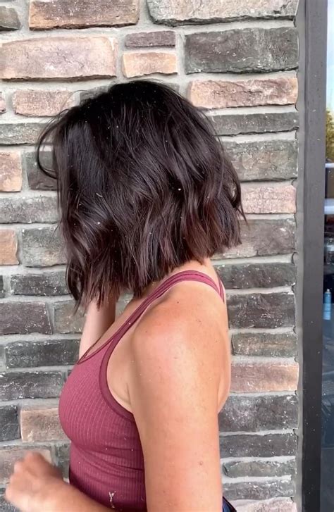 lob angled bob dark hair artofit