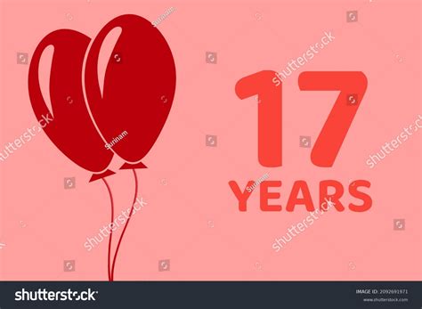 17 Years Logo Illustration Celebration Anniversary Stock Illustration ...