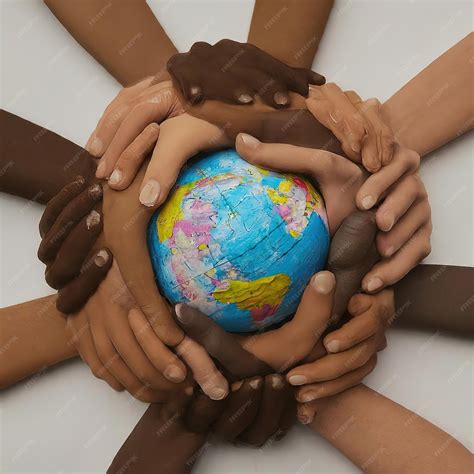 premium photo human hands forming  world map   countries