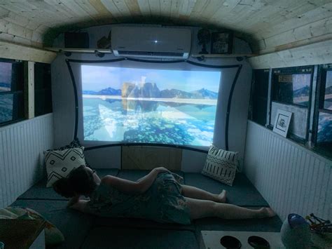 Enjoying Movie Night in a School Bus : r/TinyHouses