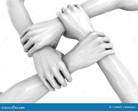 Four hands stock illustration. Illustration of connection - 11348607