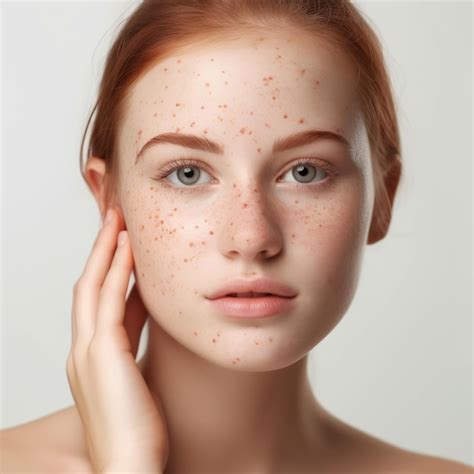 premium ai image beautiful young woman  acne   face white