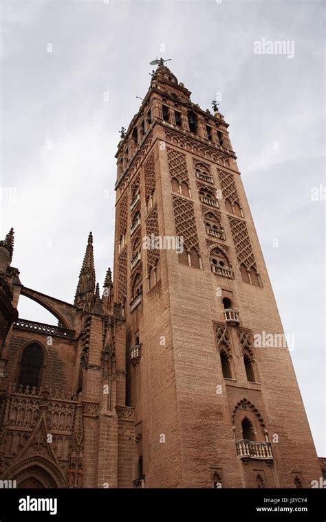 Gigantic Cathedral bell tower in Seville,Spain Stock Photo - Alamy