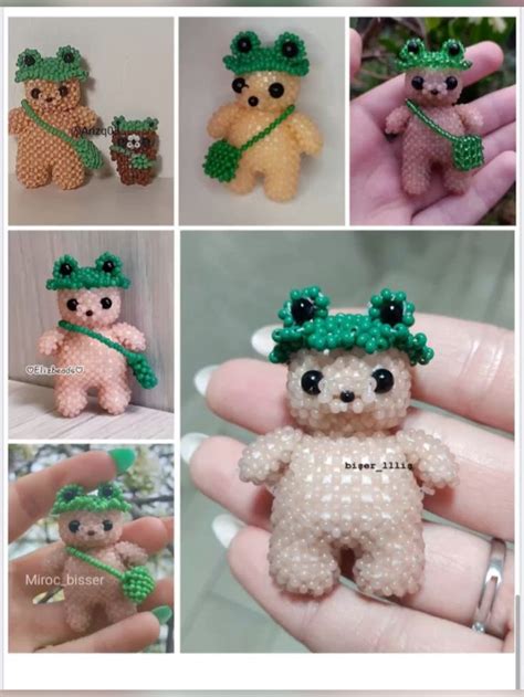 Схема на амигуруми из бисера Мишка в панамке и с сумкой💕 | Амигуруми ...