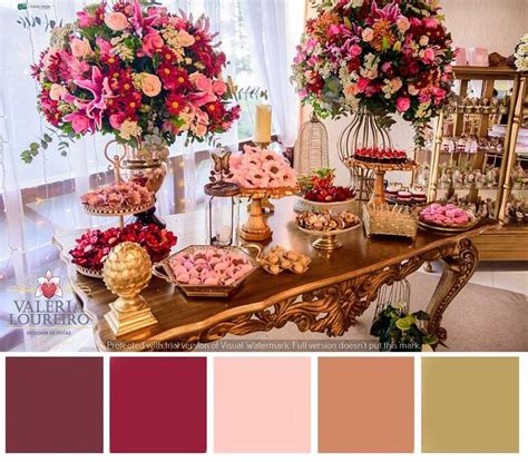 Decoração Marsala E Rose - Decoração de Casamento em Tons de Rosa Chá e Marsala