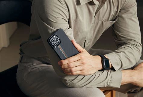 Чехол Pitaka MagEZ Case 4 для iPhone 15 Pro Max 6.7", черно-серый ...