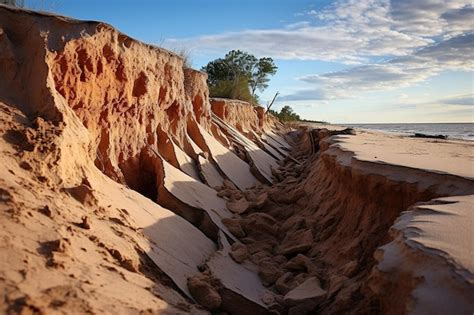 premium photo coastal erosion due  rising sea levels