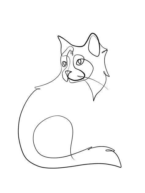 simple line art cat tattoo 4
